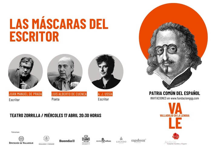 Las máscaras del escritor Juan Manuel de Prada, Luis Alberto de Cuenca y A.J. Ussía
